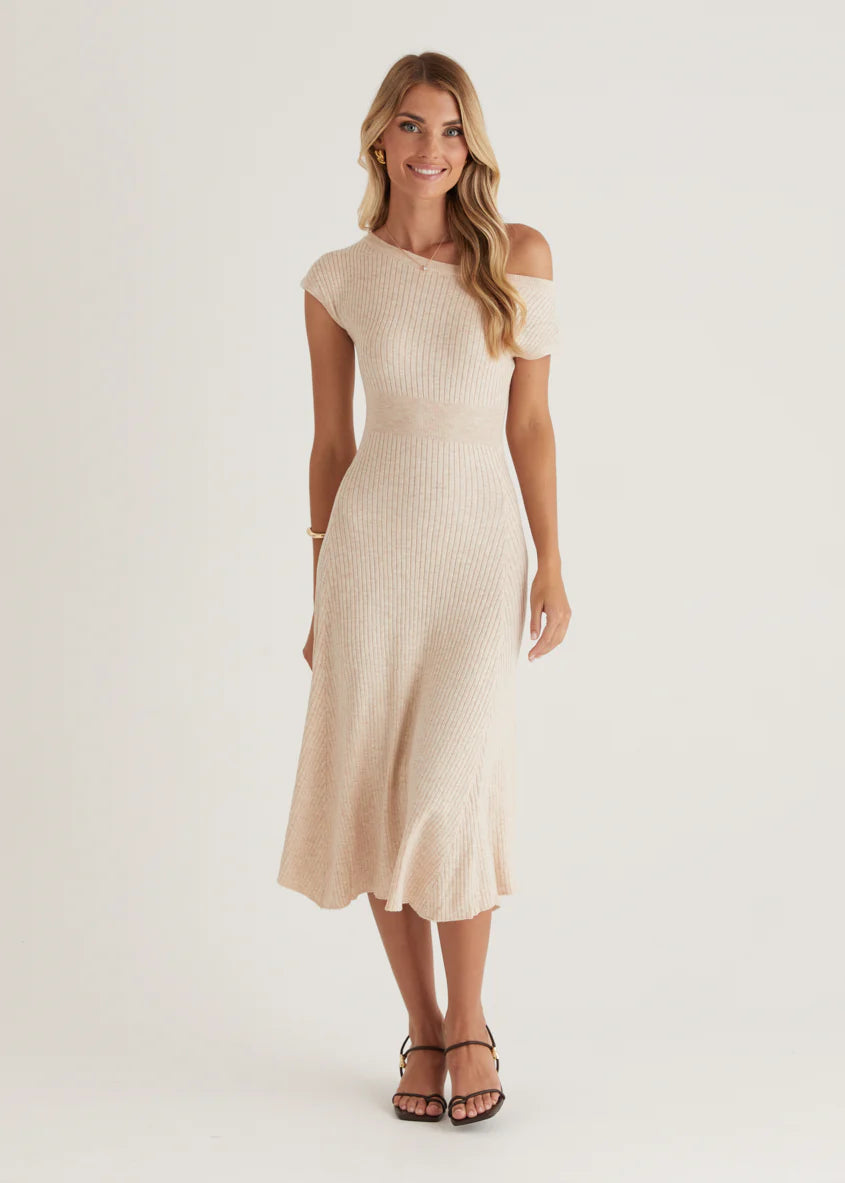 Siren Knit Midi Dress - Oat