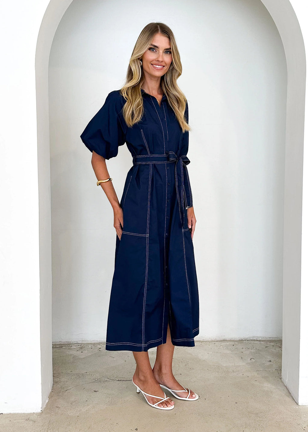 Pintura Midi Dress - Navy
