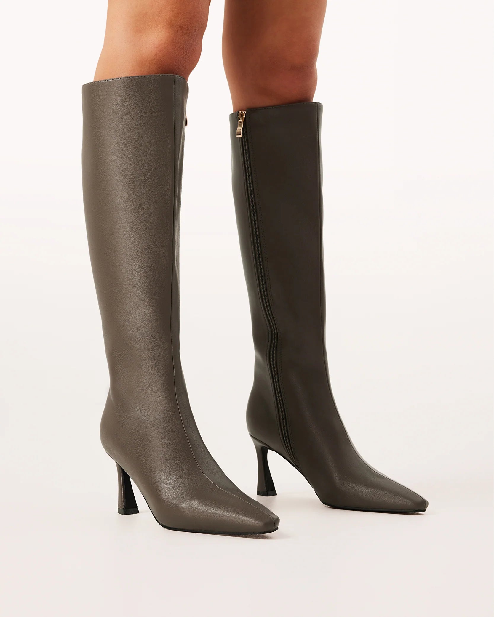 Shyla Knee High Boots - Greige