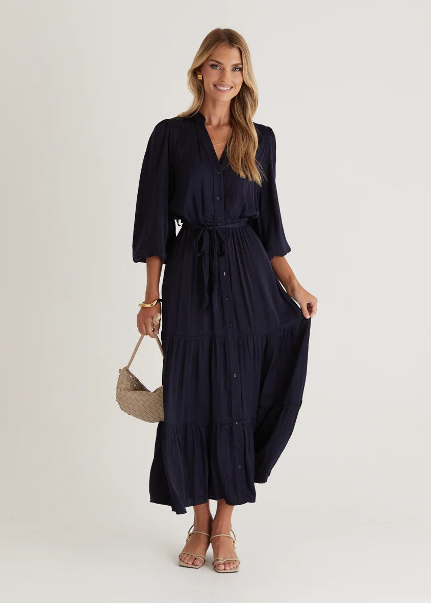 Maya Midi Dress - Navy