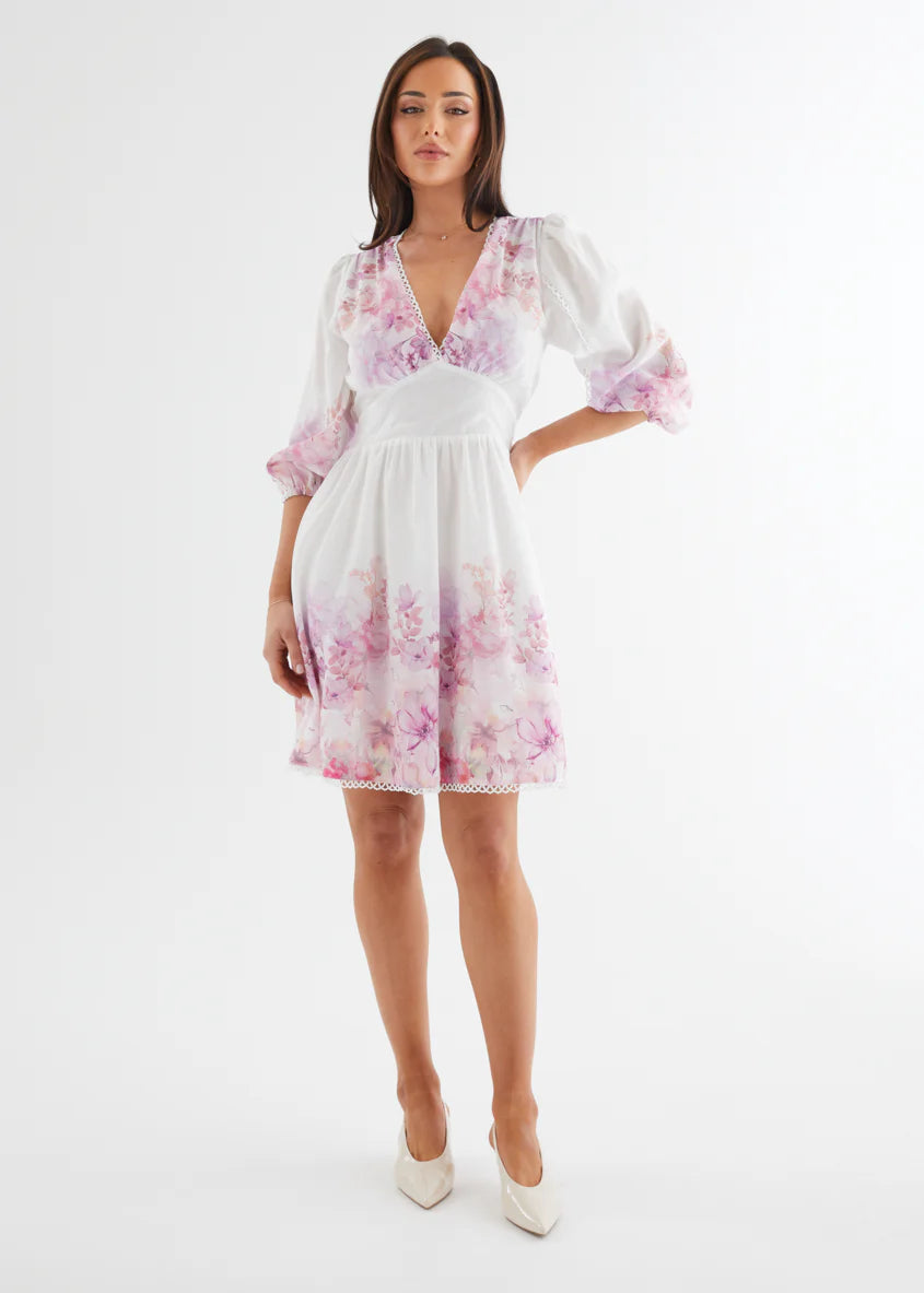 Layla Dress - Pink Flowers