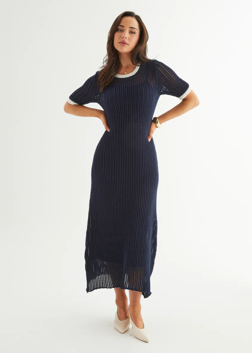 Janine Knit Maxi Dress - Navy