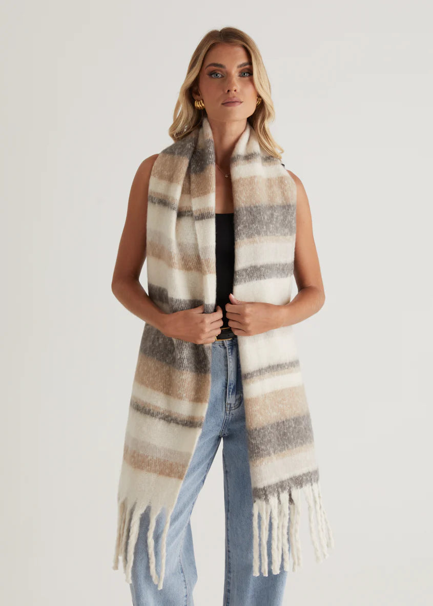 Novella Scarf - Grey Check