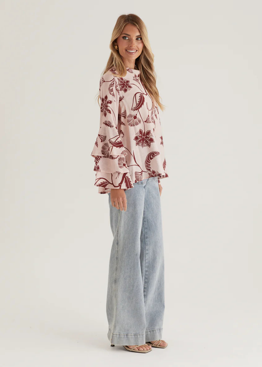 Melissa Blouse - Blush Floral