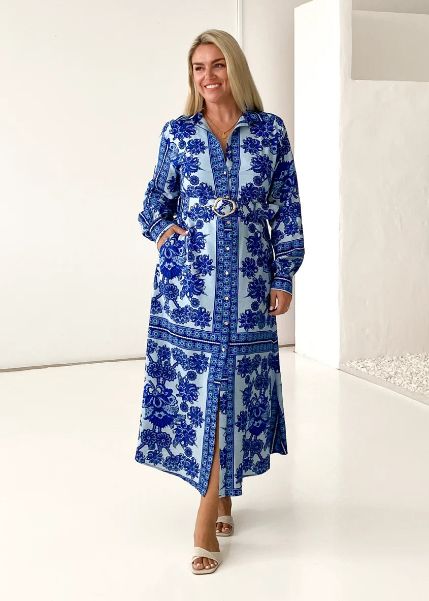 Eventide Maxi Dress - Blue Floral
