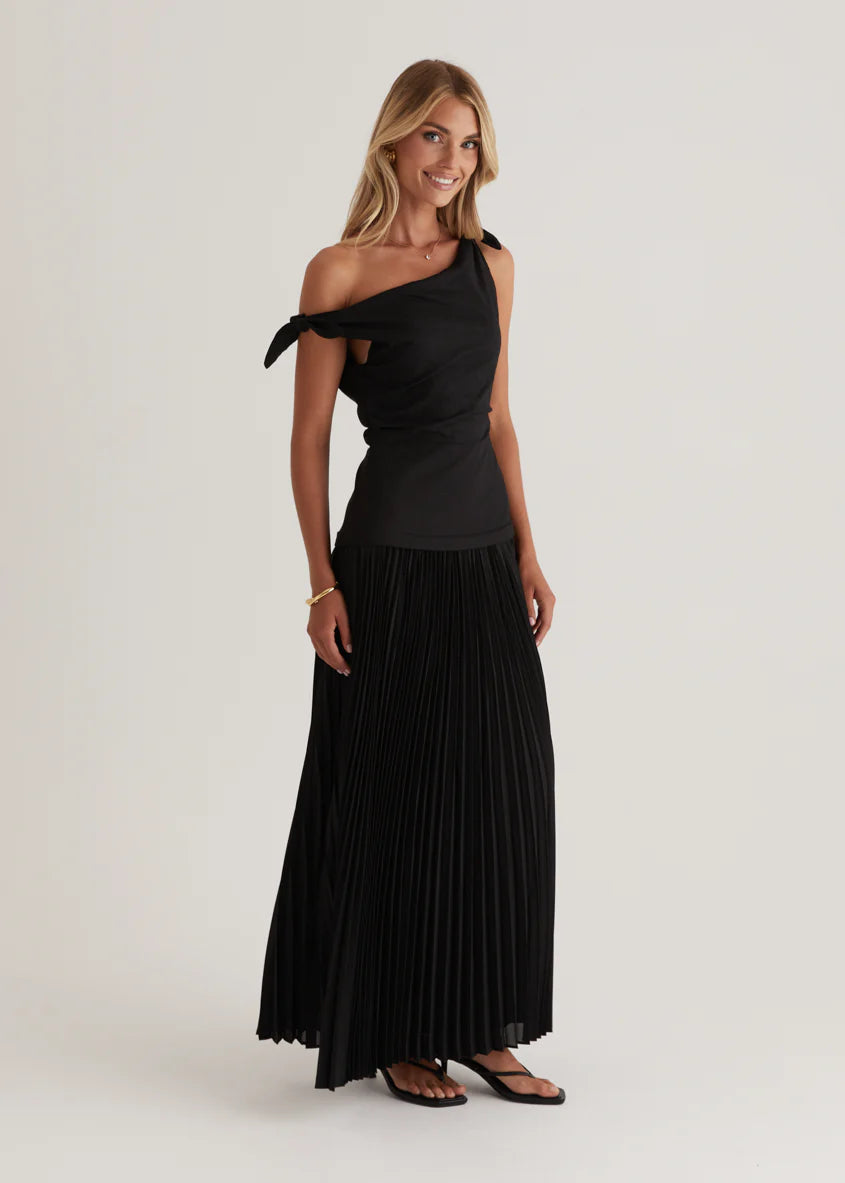 Keyla One Shoulder Maxi Dress - Black