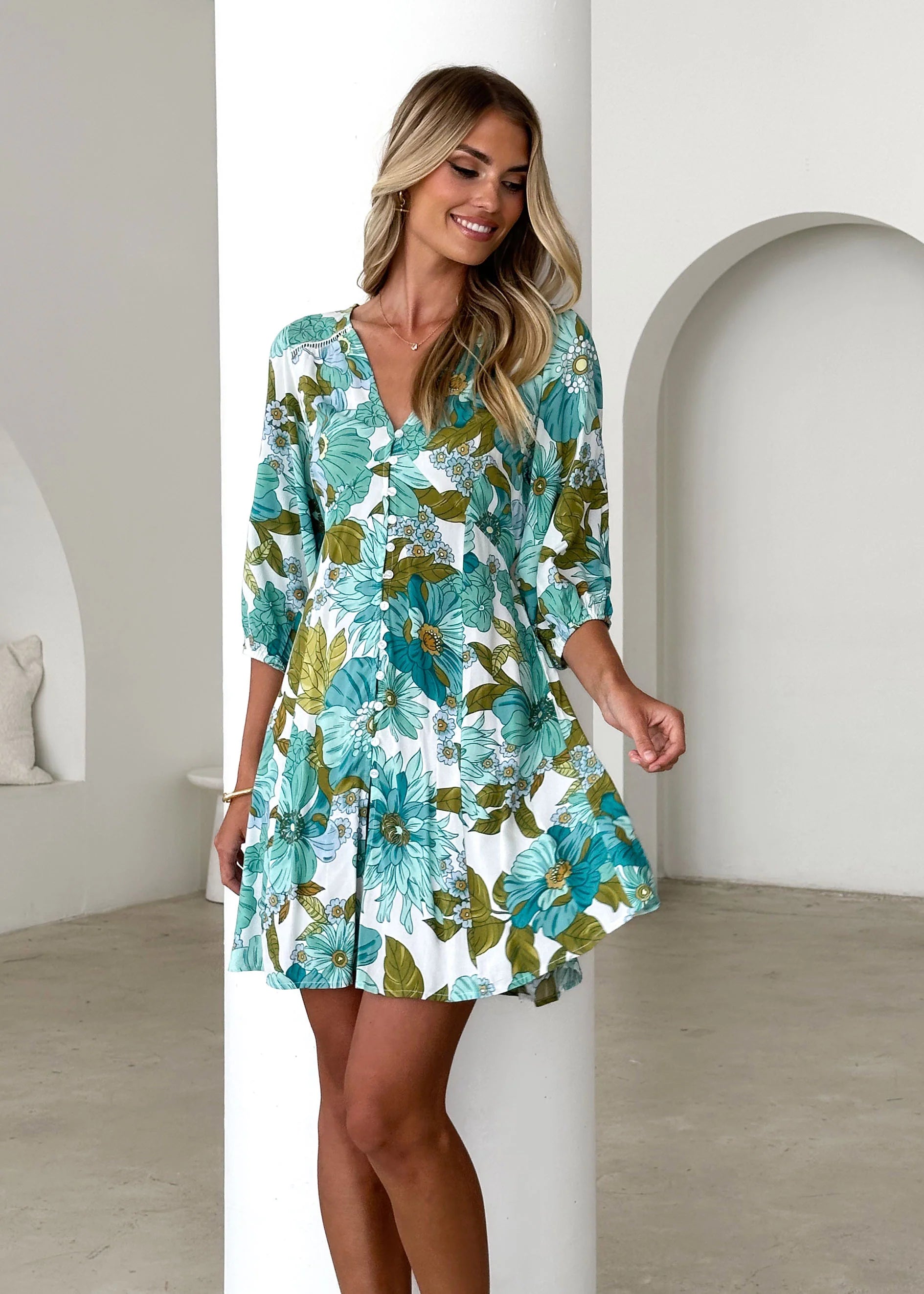 Lenni Dress - Amaya Green