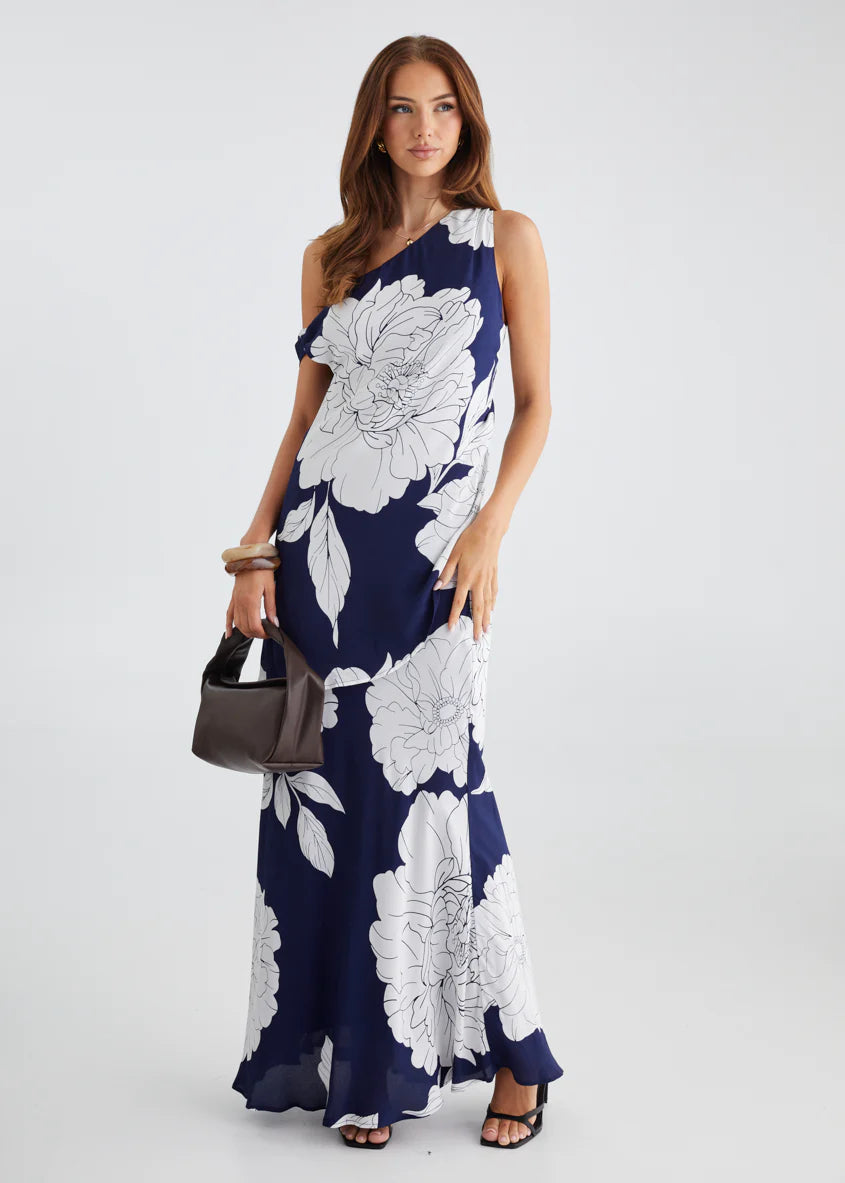 Solar Maxi Skirt - Navy Bloom