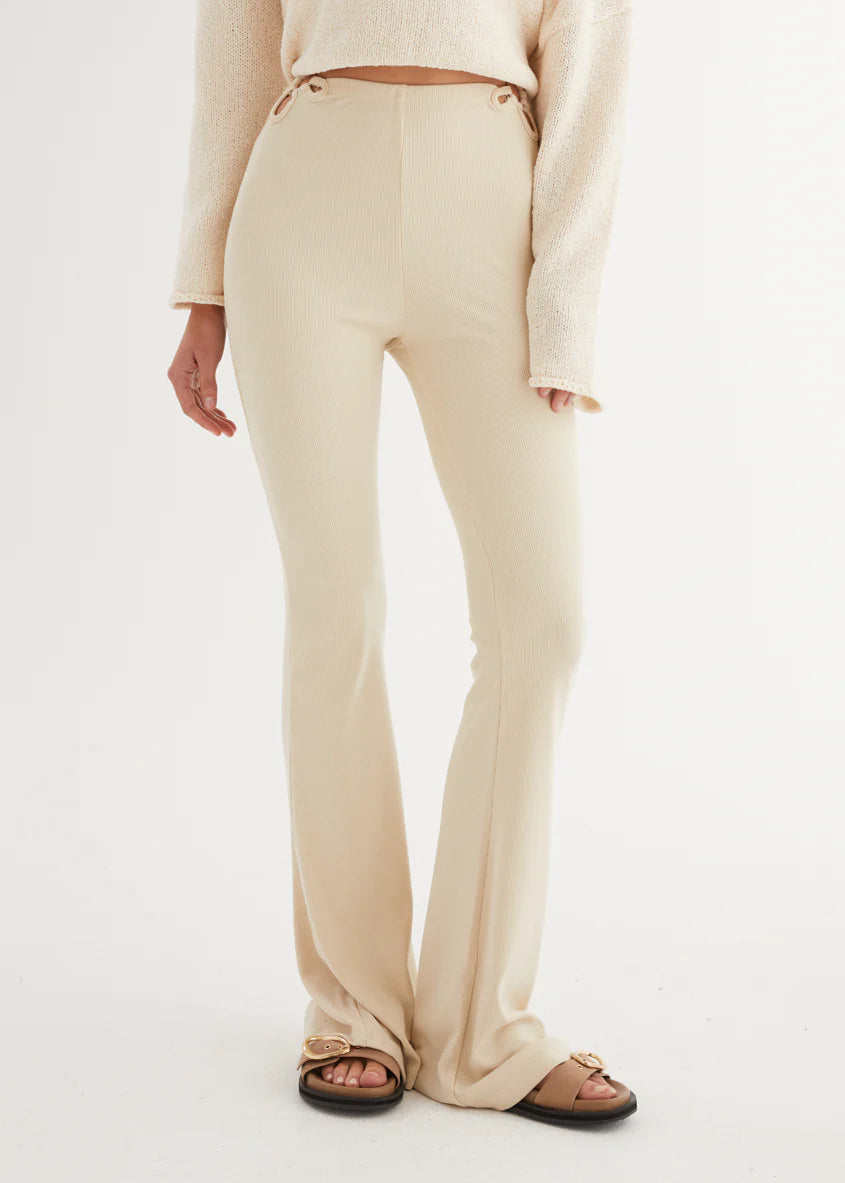 Nobody Knows Flare Pants - Beige