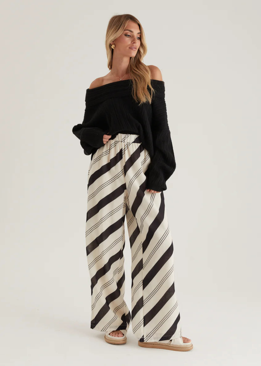 Jessa Pants - Black Stripe