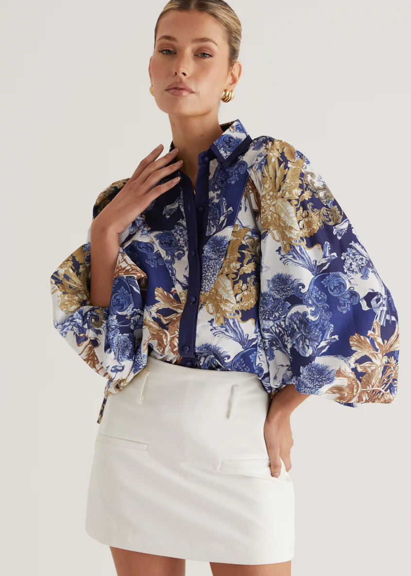 Tethroe Shirt - Navy Chateau