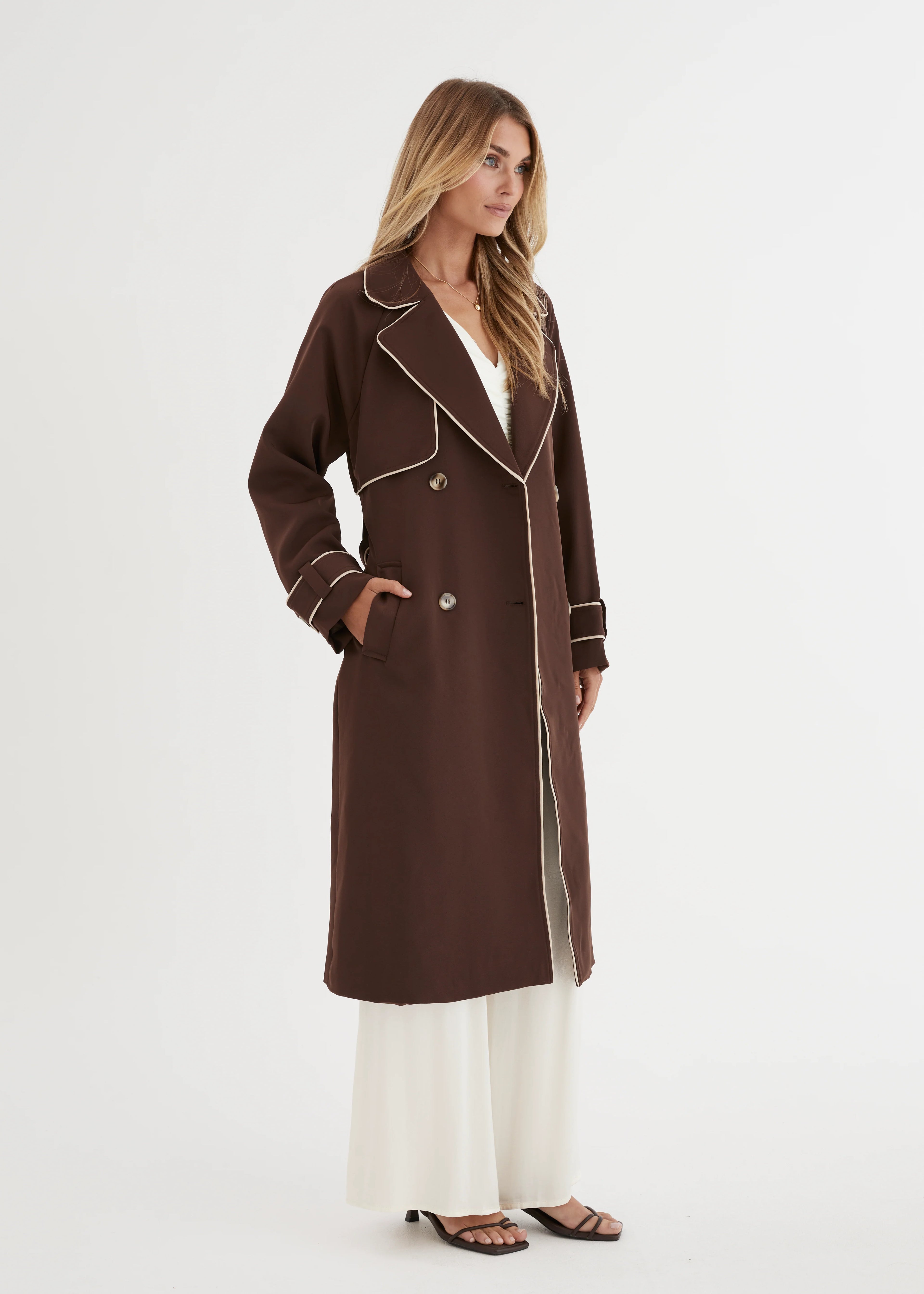 Lyssa Trench Coat - Espresso