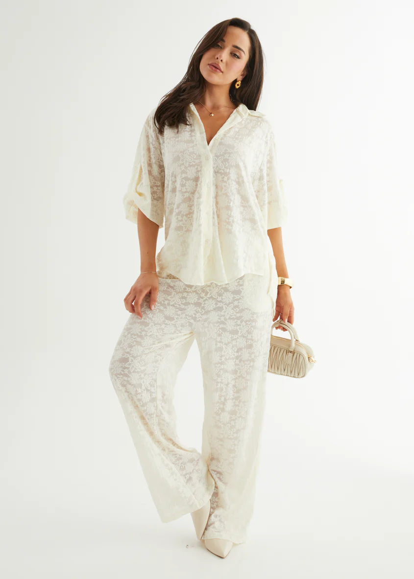 Natassia Lace Pants - Off White