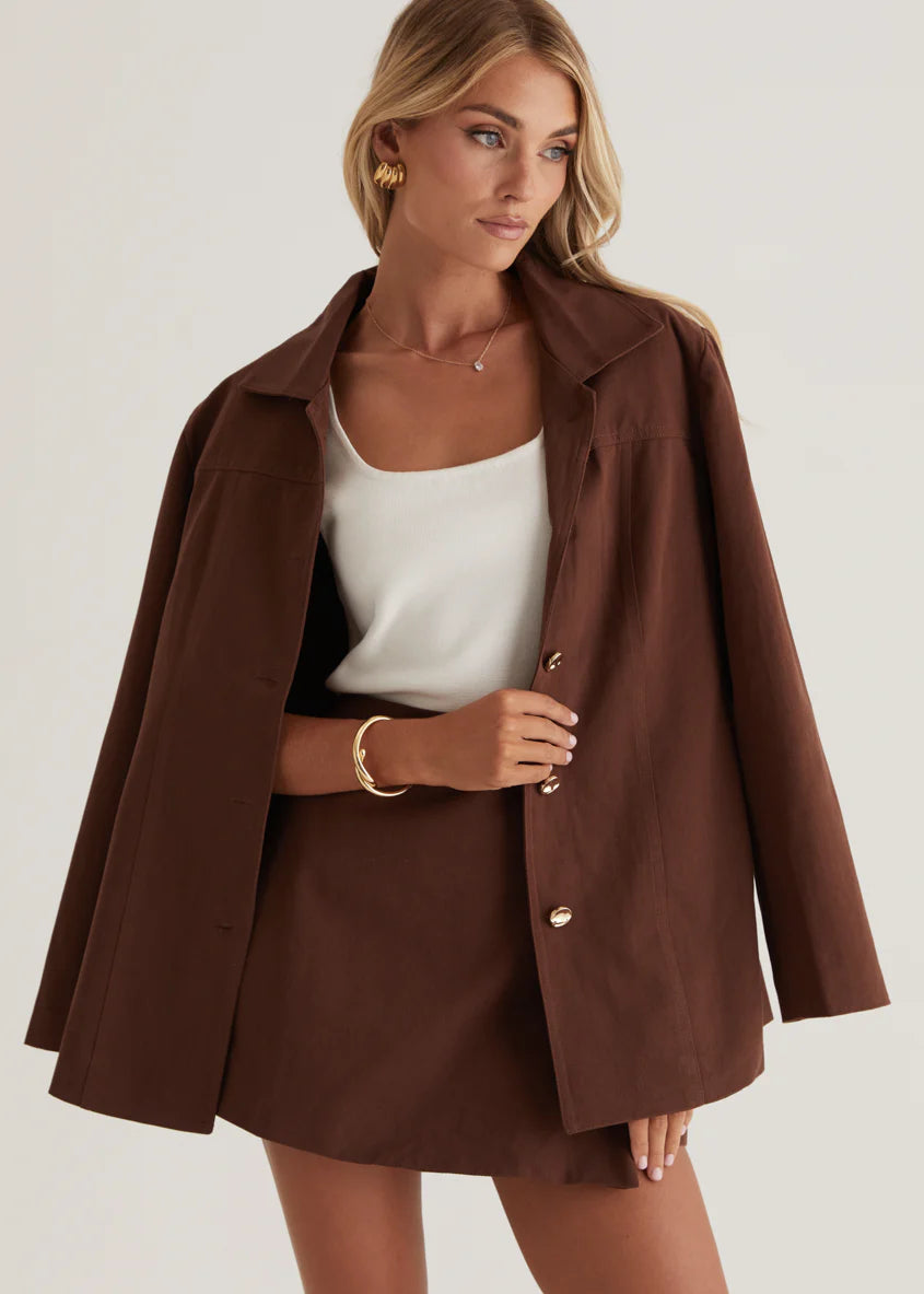 Savana Denim Jacket - Choc