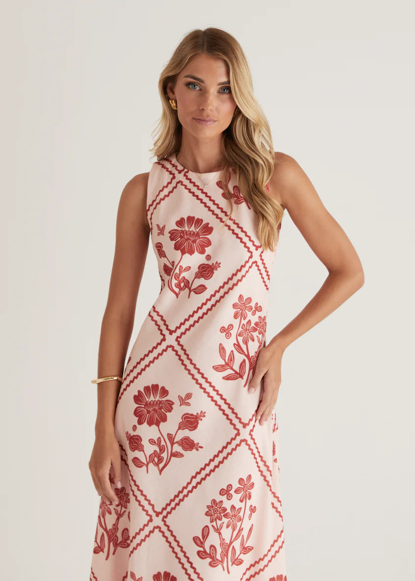 Xavier Maxi Dress - Red Floral
