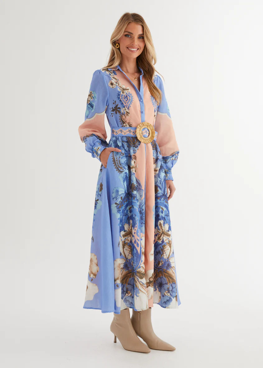 Huntington Midi Dress - Blue Willow