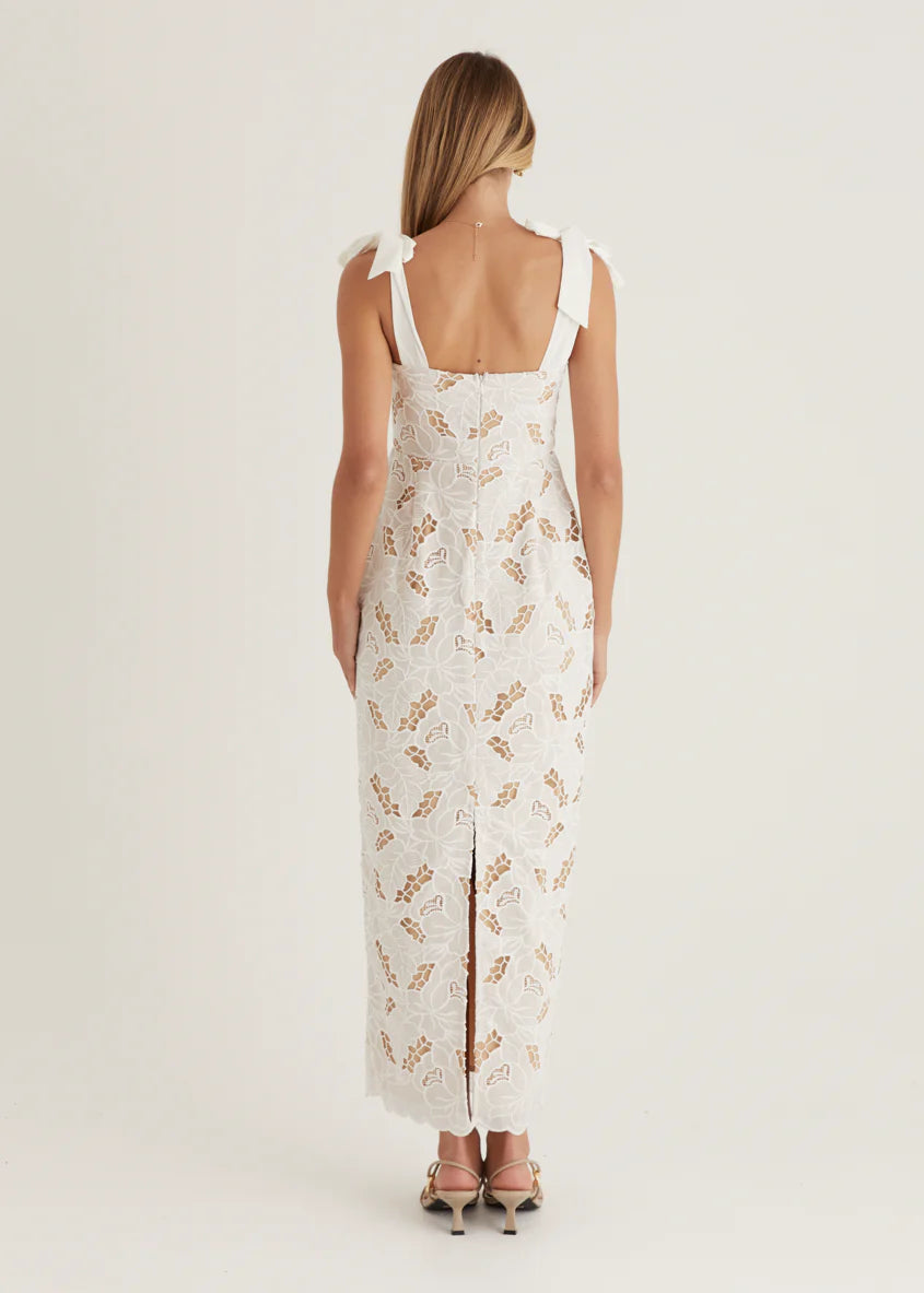 Serenity Embroidered Maxi Dress - Off White