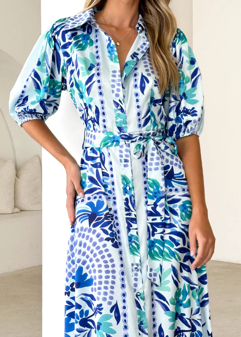 Salsa Maxi Dress - Blue Abstract