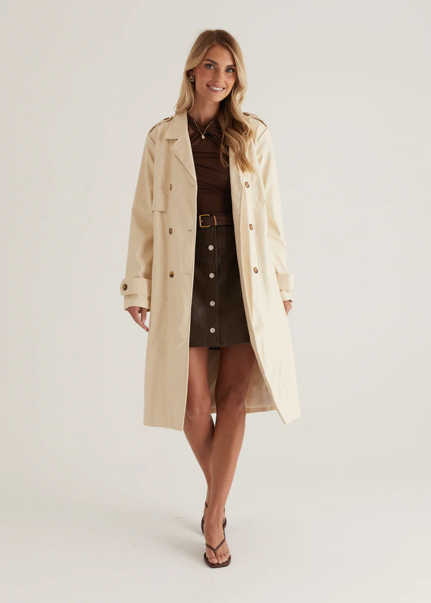 Elkie Pu Trench - Cream