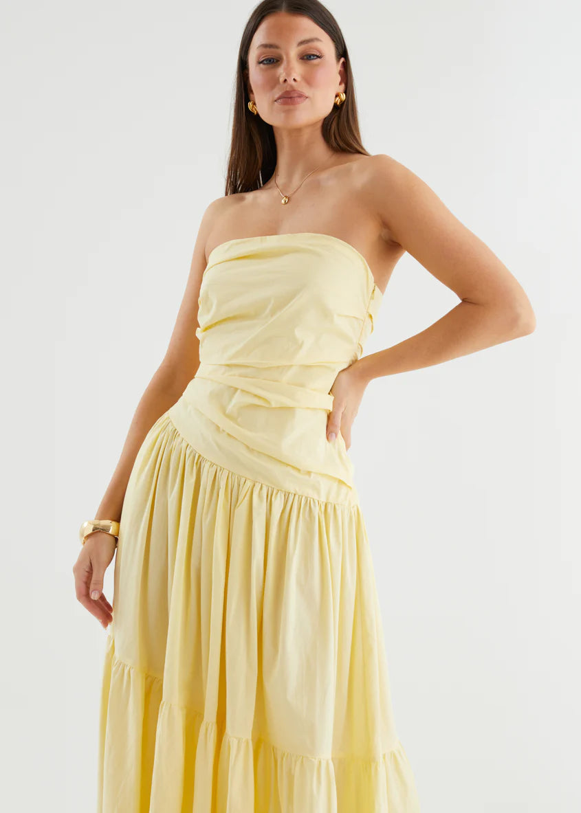 Abie Strapless Maxi Dress - Banana