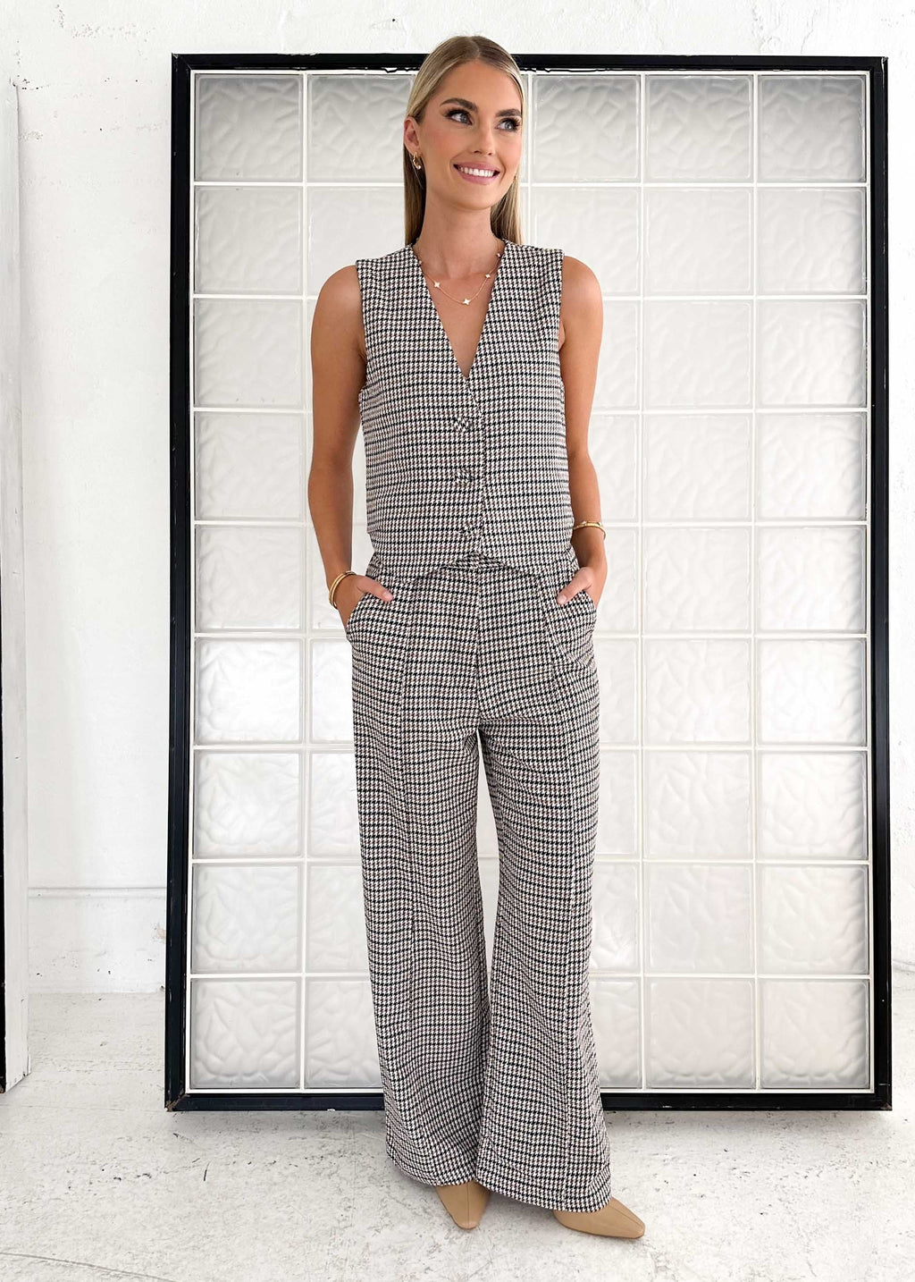 Rentor Vest - Houndstooth