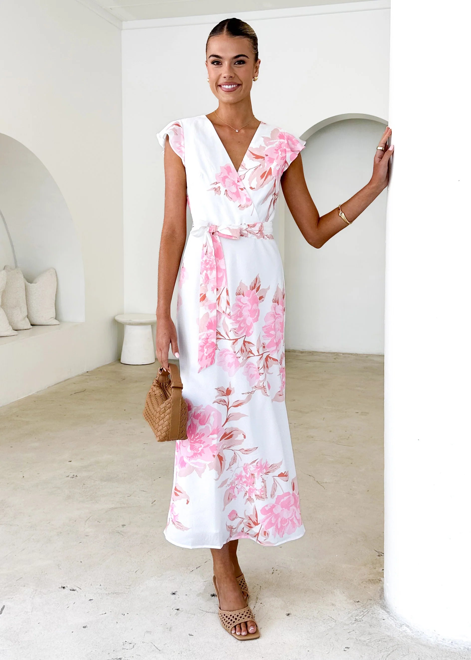 Graceless Midi Dress - Pink Floral