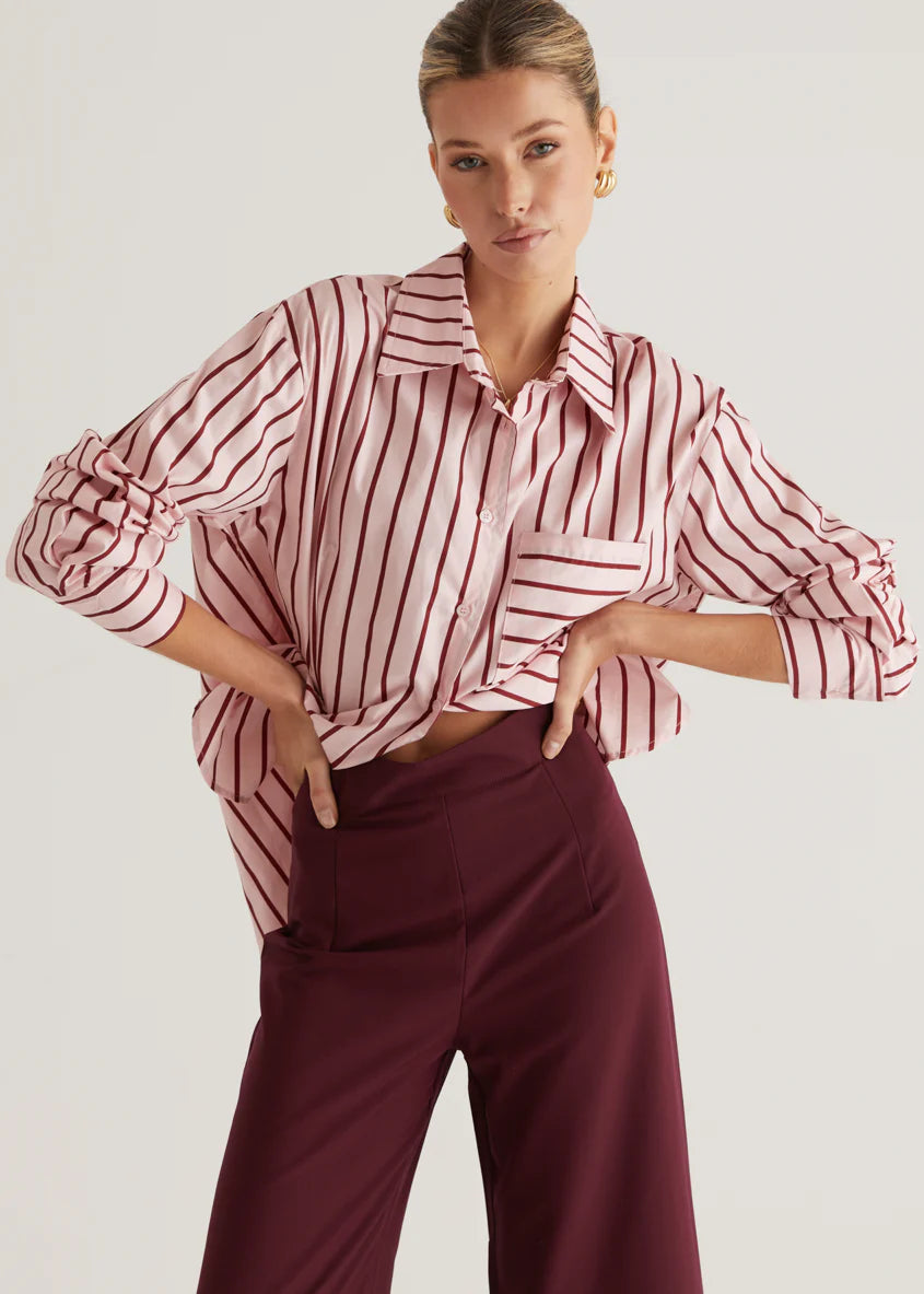 Poppy Shirt - Pink Stripe