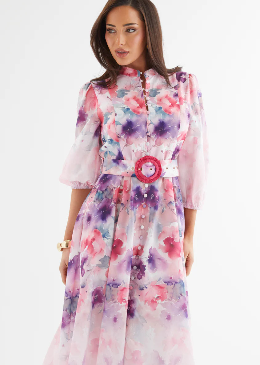 Mykaela Midi Dress - Lavender Blossom