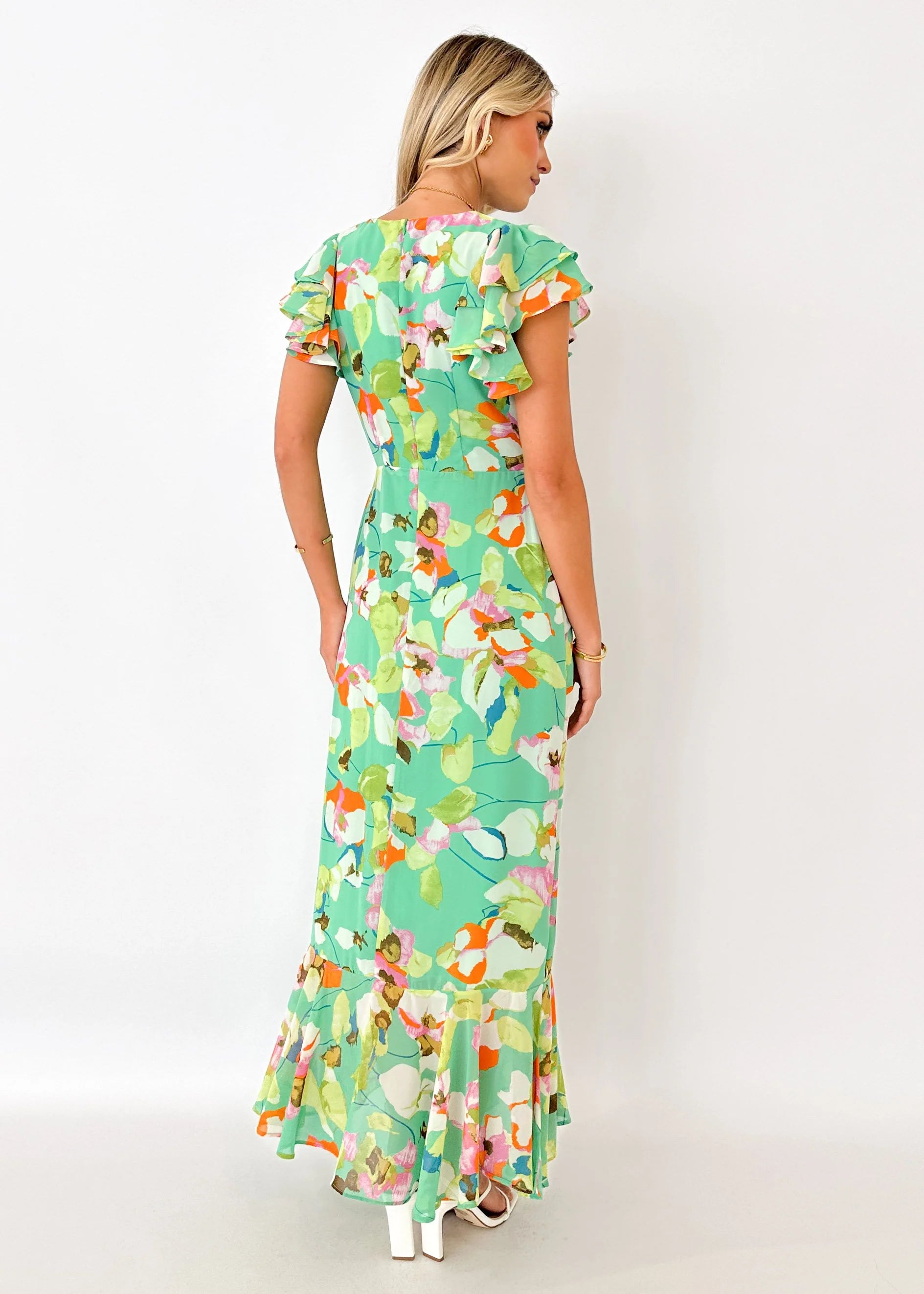 Vettie Maxi Dress - Mint Dahlia