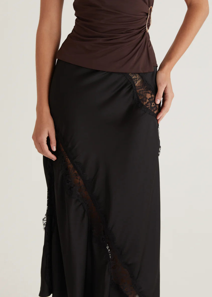 Selena Midi Skirt - Black