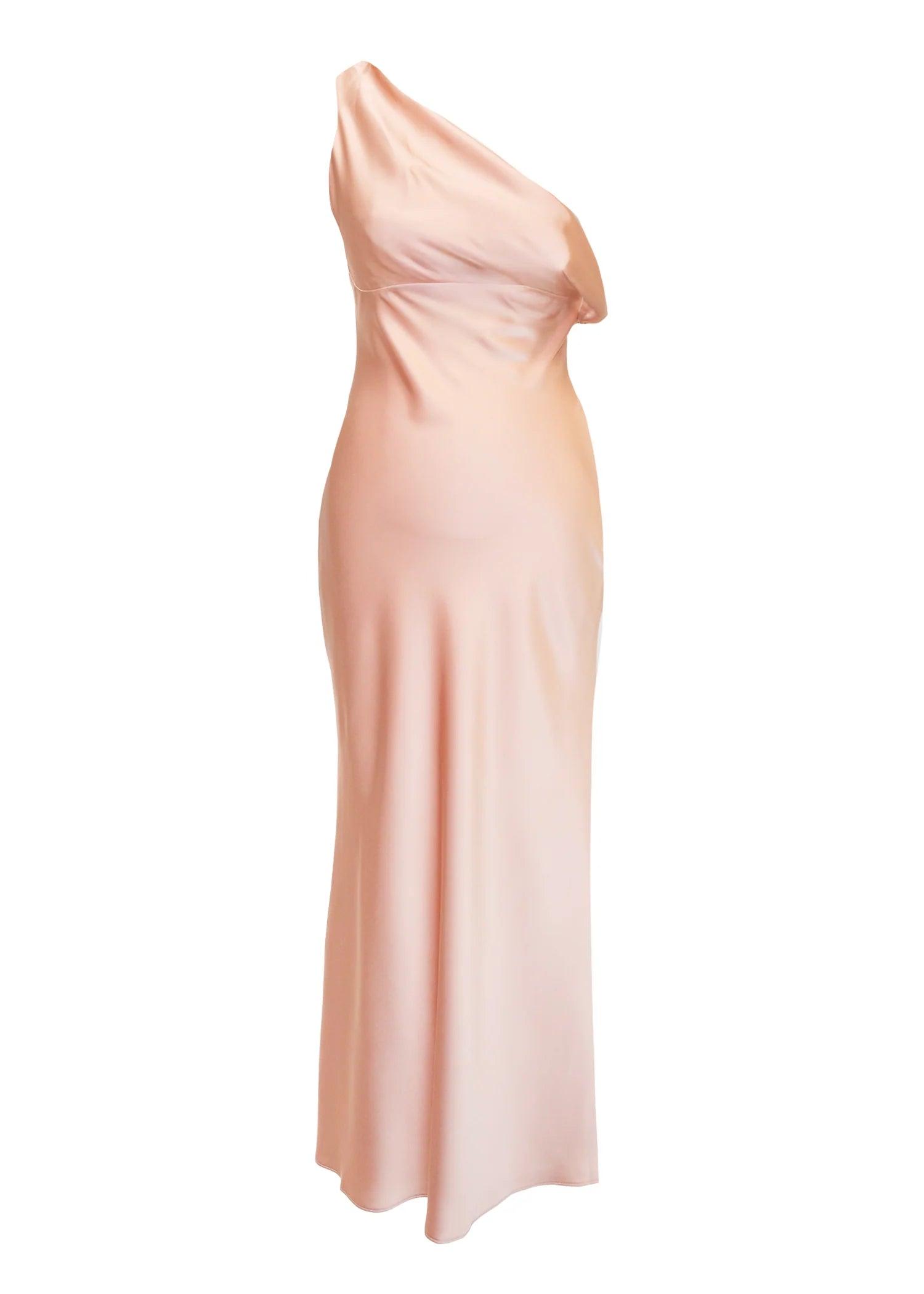 Draela One Shoulder Midi Dress - Peach