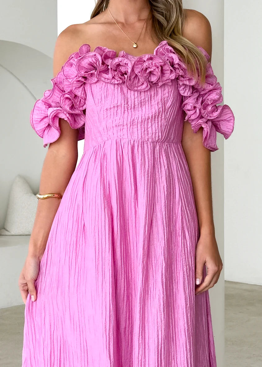 Marlow Off Shoulder Maxi Dress - Pink