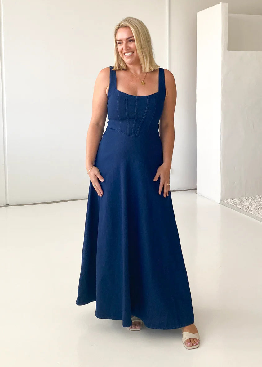 Toscana Maxi Dress - Indigo