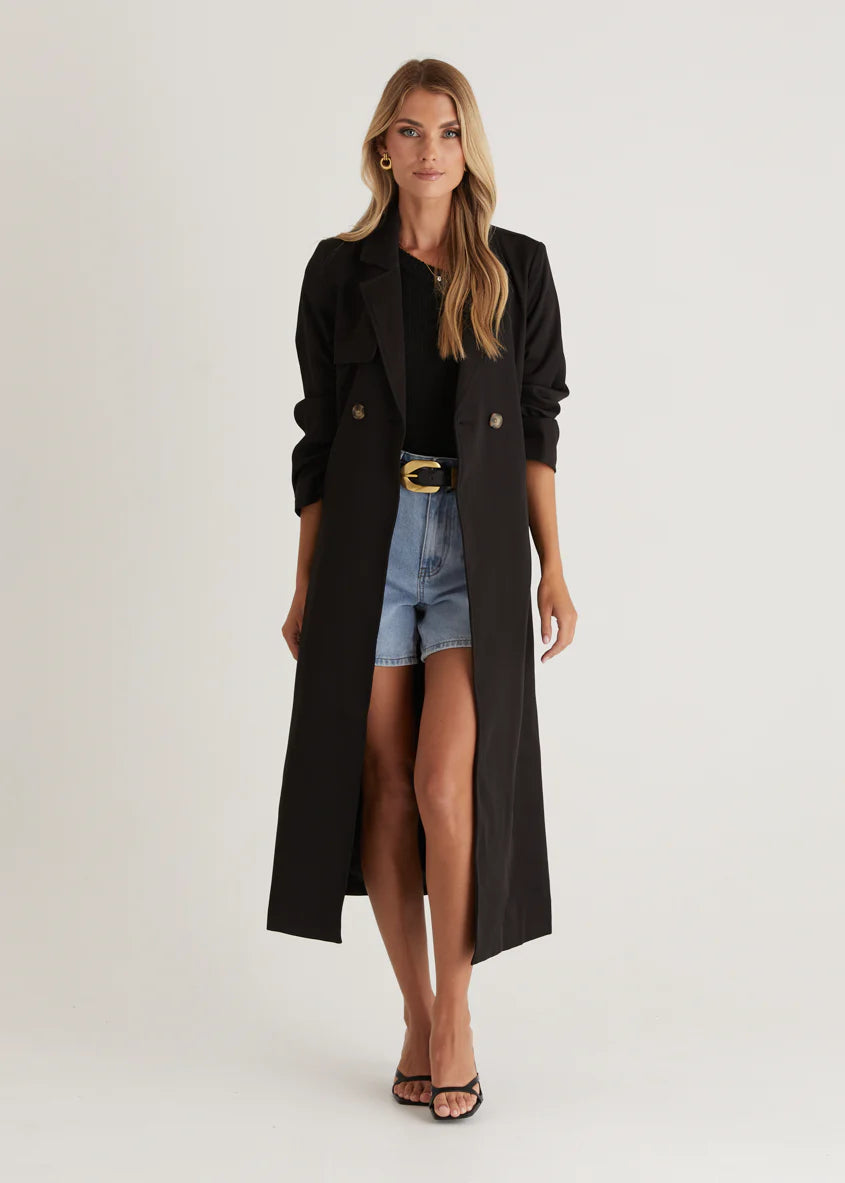Kylie Trench Coat - Black