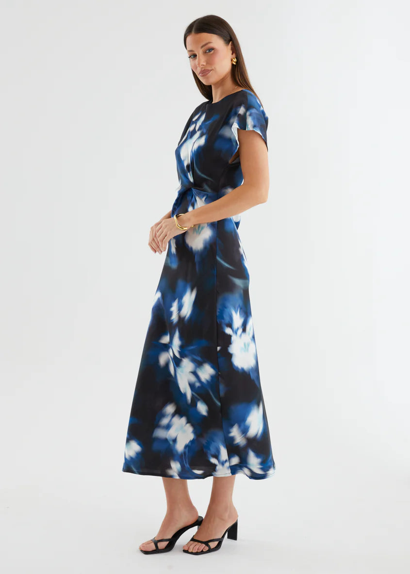 Odesza Maxi Dress - Navy Abstract