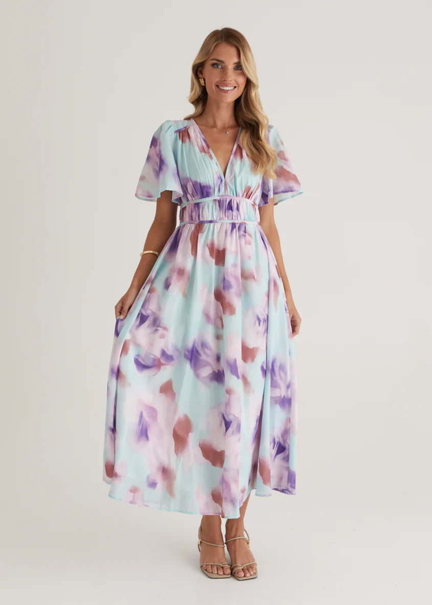 Yuliana Midi Dress - Lilac Floral