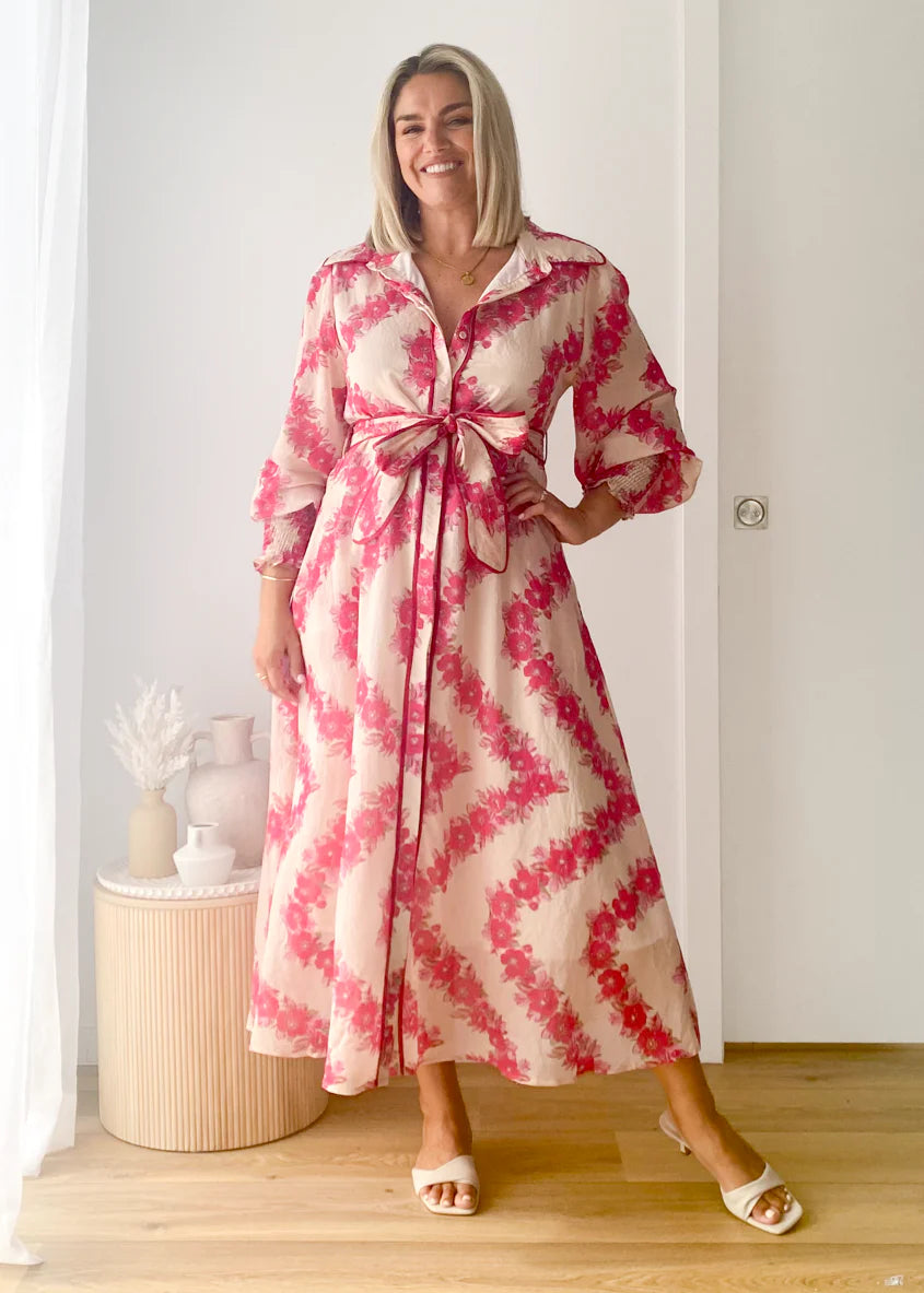 Rosemary Maxi Dress - Magenta Floral