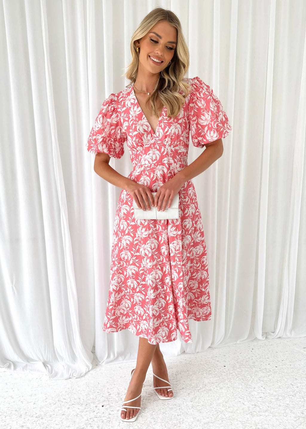 Paver Midi Dress - Pink Floral
