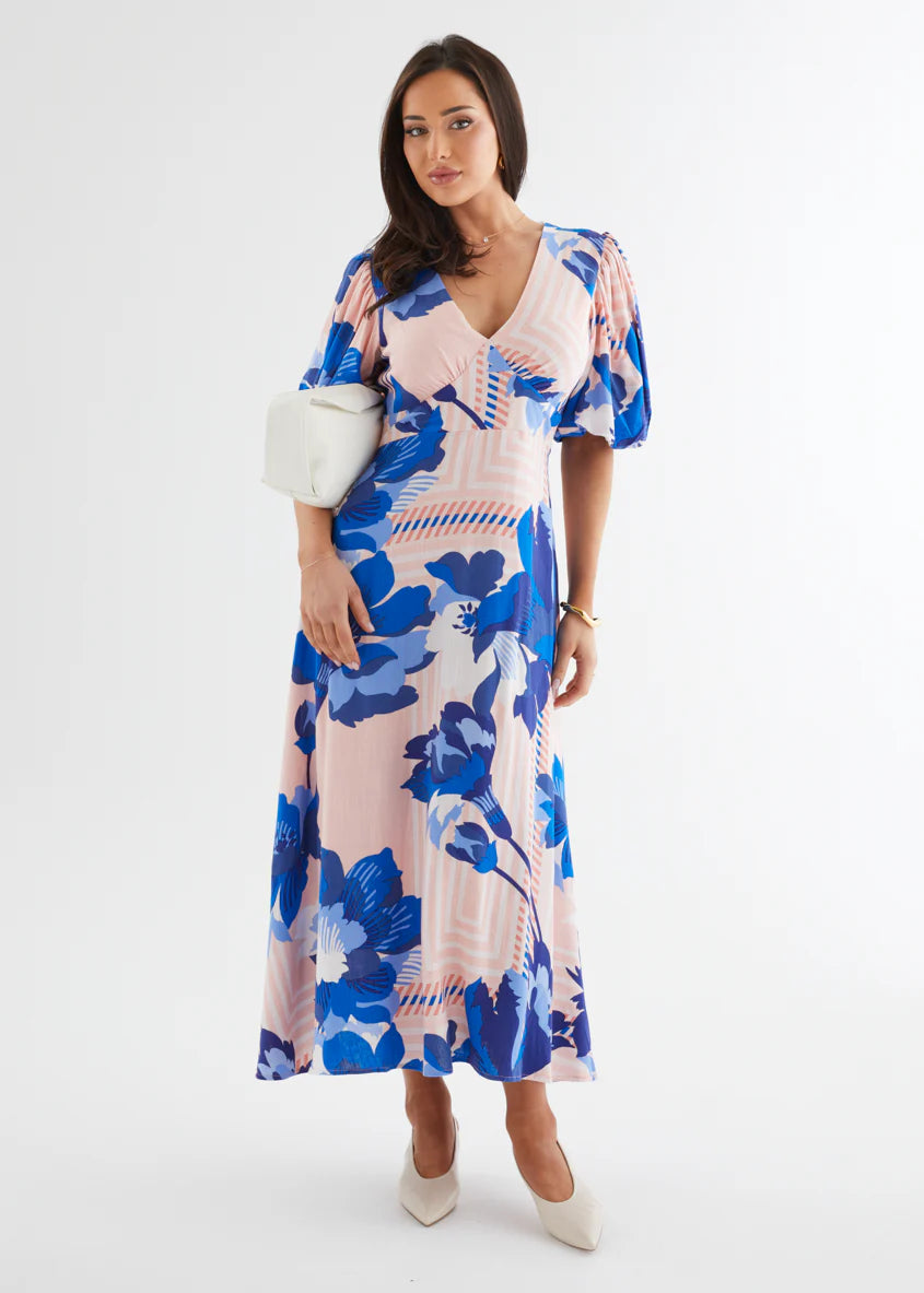 Sybil Maxi Dress - Sapphire Blossom