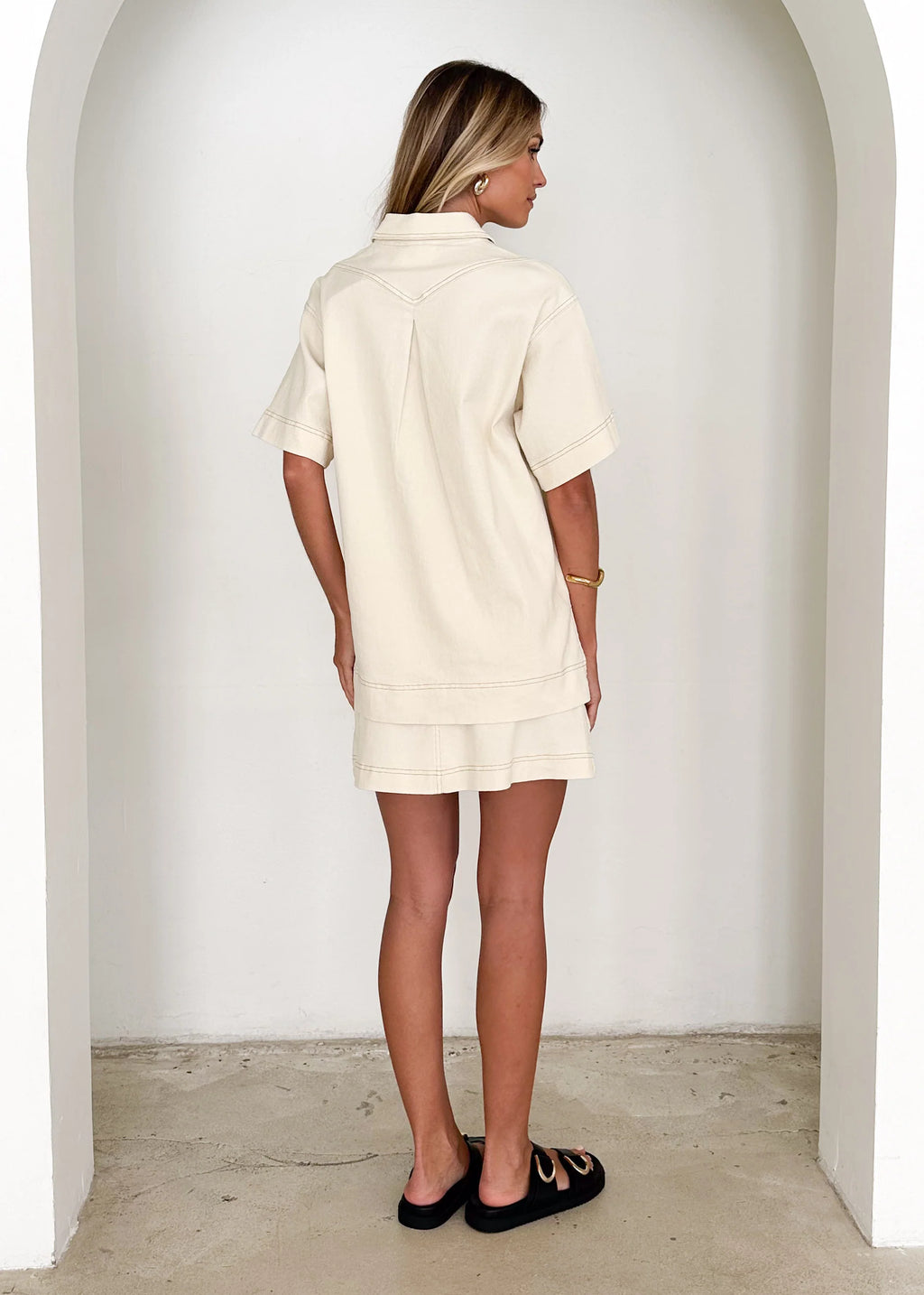 Caden Denim Shirt - Cream