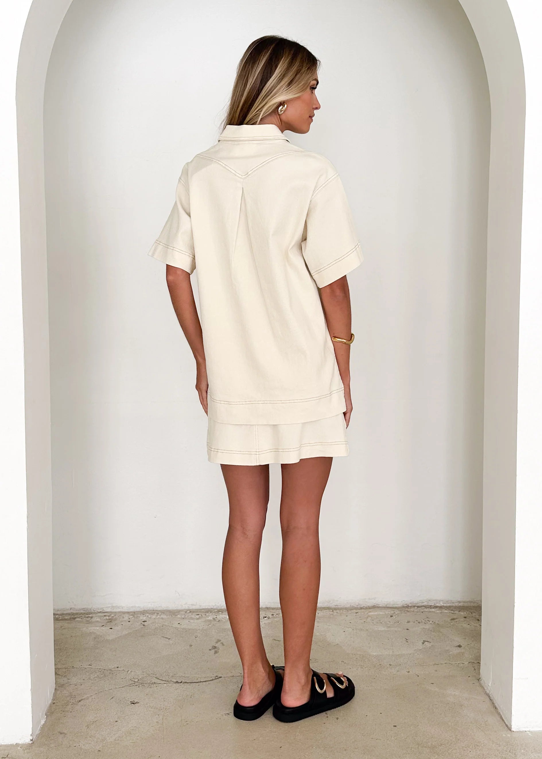 Caden Denim Shirt - Cream