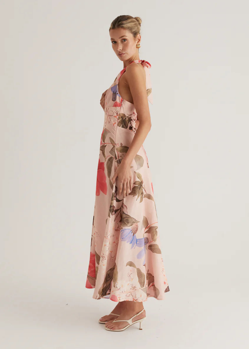 Ricky Halter Maxi Dress - Blush Floral