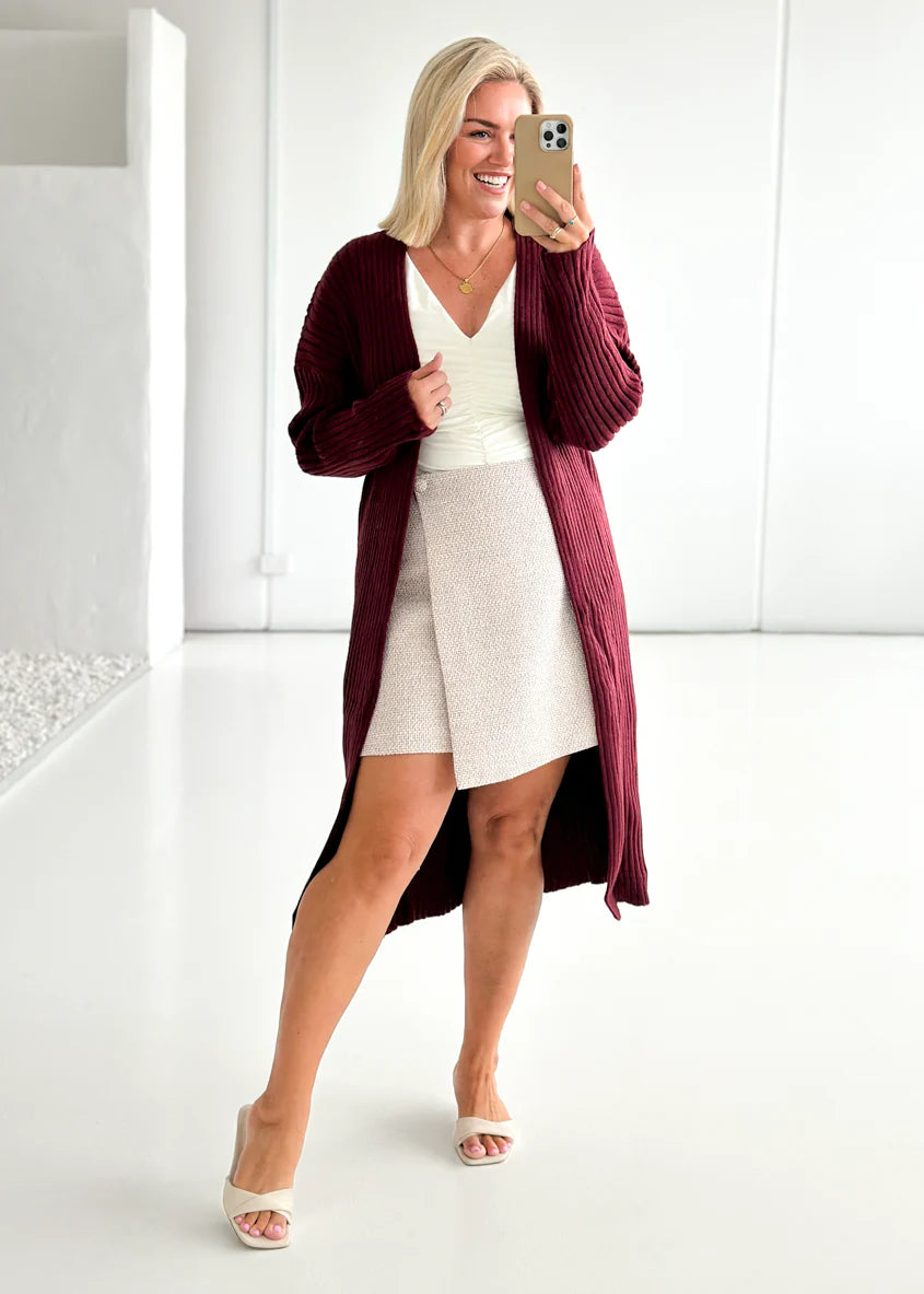 Ronan Cardigan - Burgundy