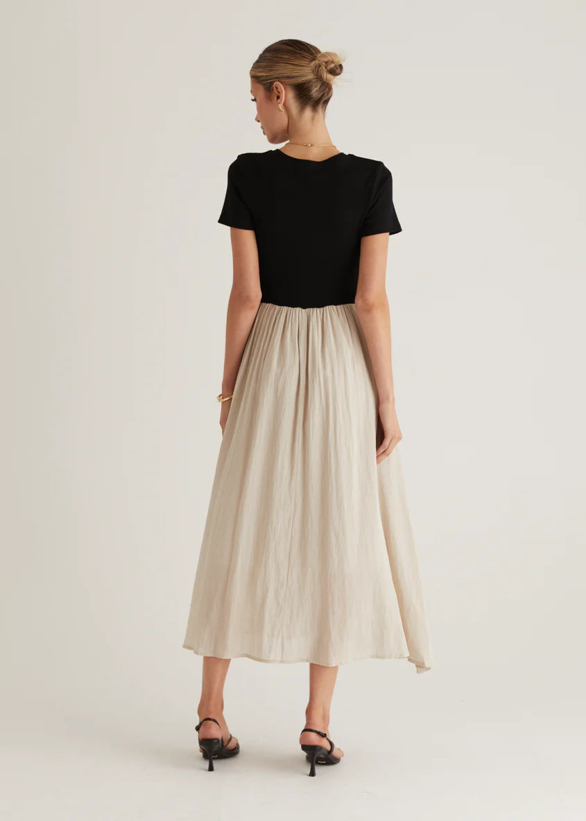 Riptide Maxi Dress - Beige Splice