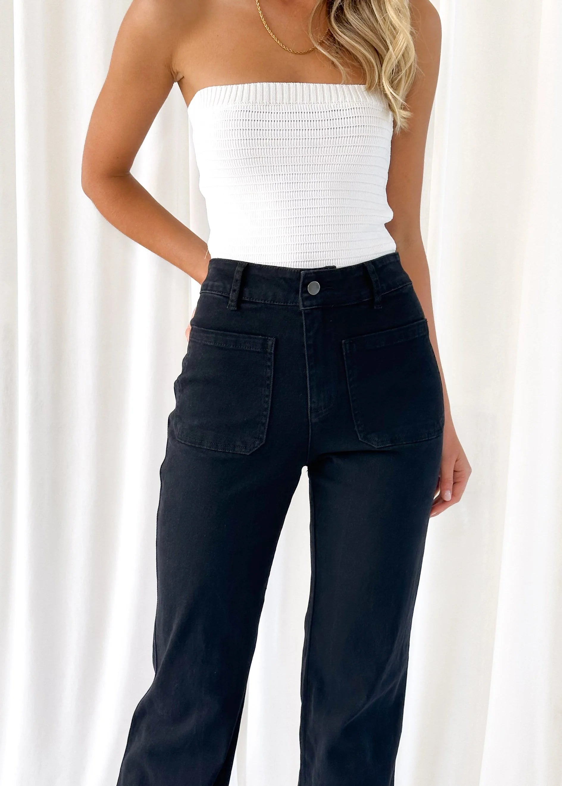 Solita Wide Leg Jeans - Black