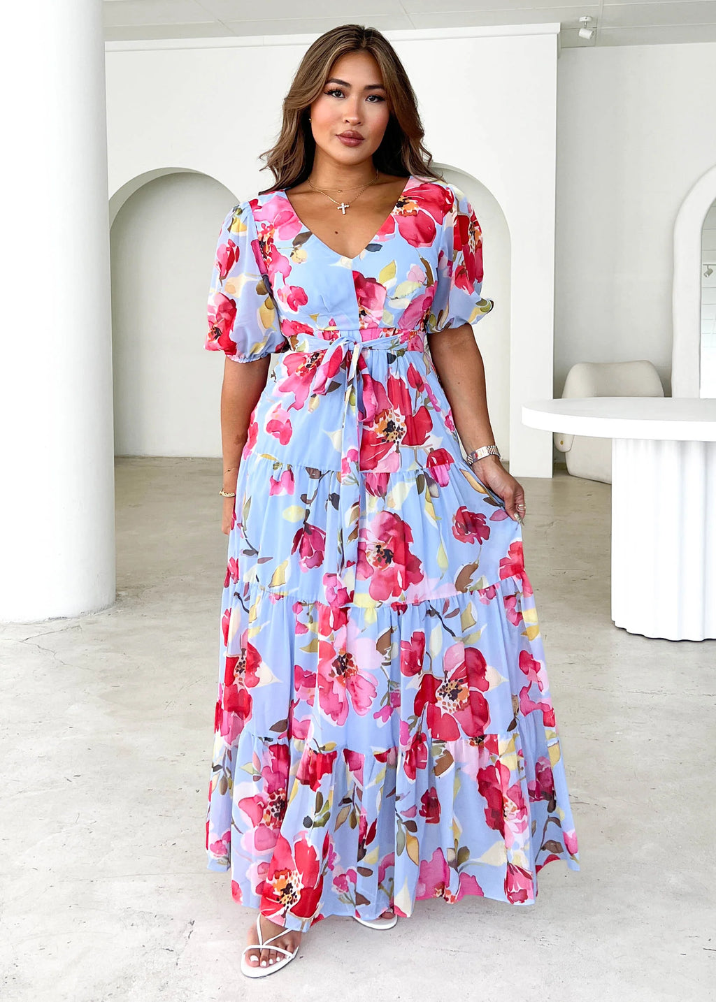 Casablanca Maxi Dress - Blue Floral