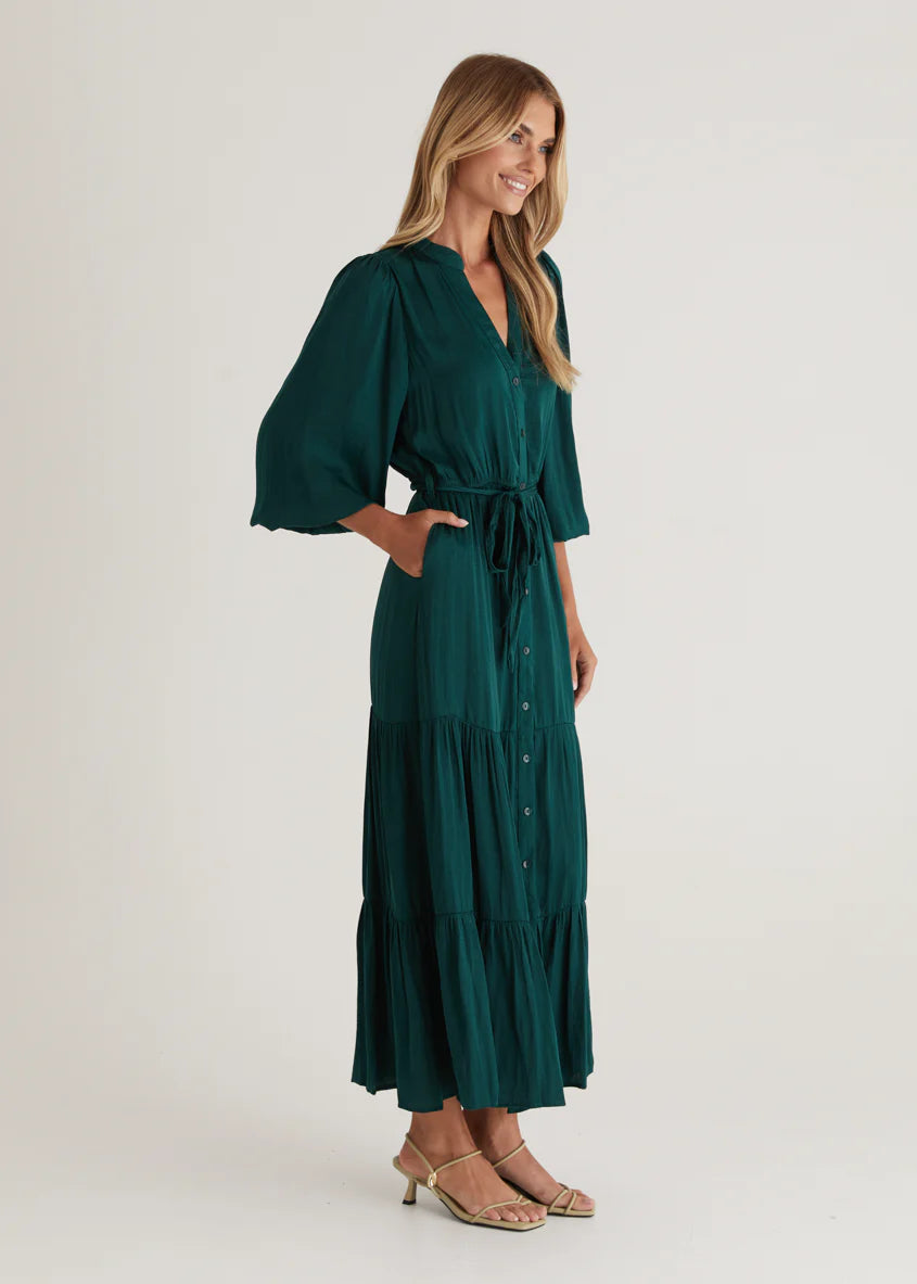 Maya Midi Dress - Emerald