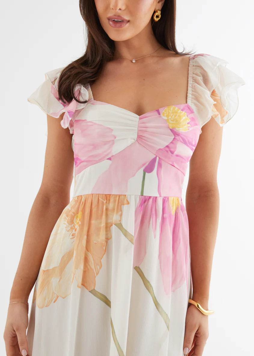 Nahla Maxi Dress - Pink Wildflower