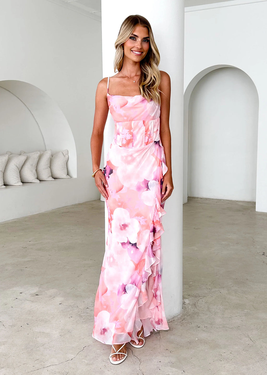 Braxton Maxi Dress - Peach Spritz