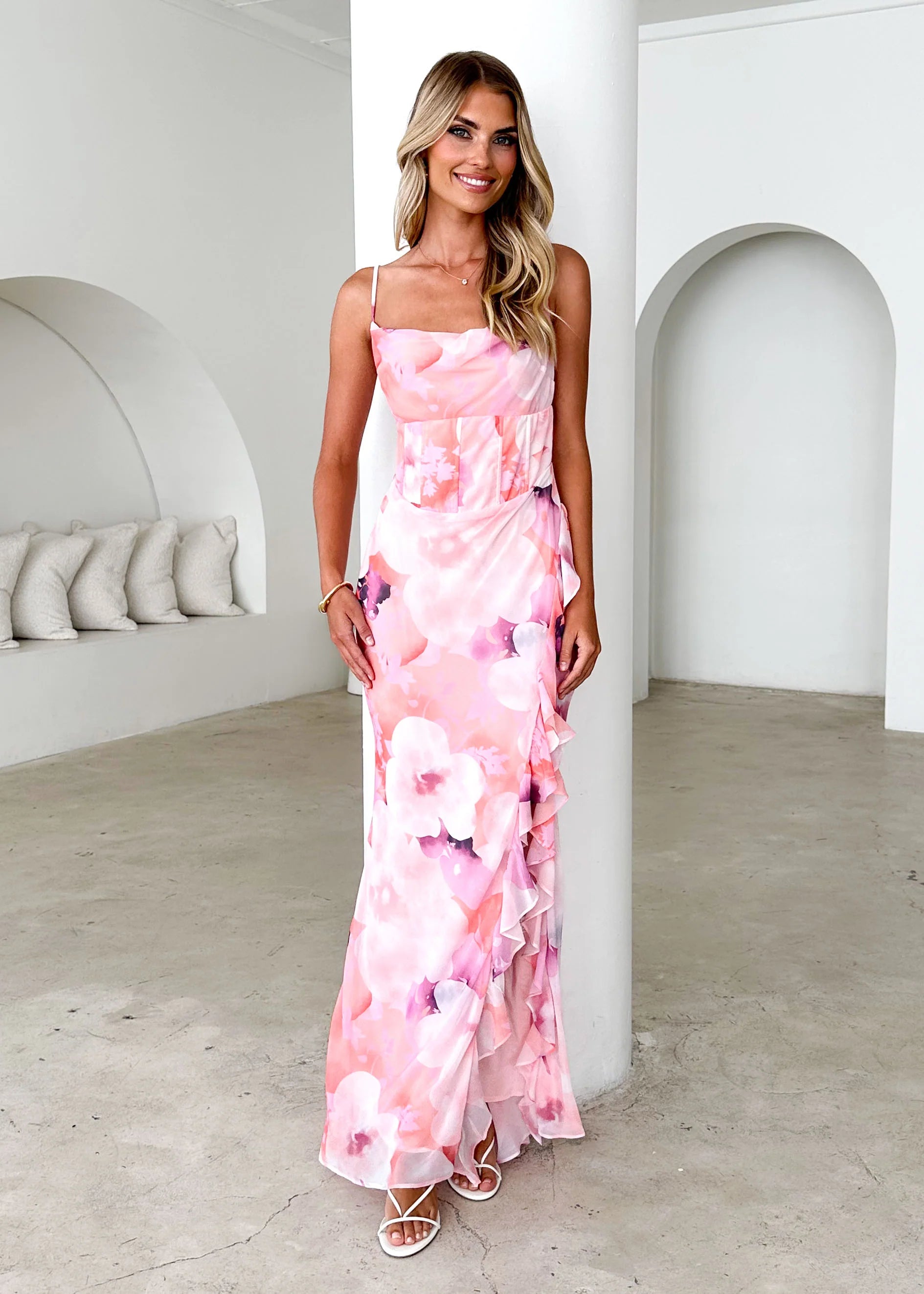 Braxton Maxi Dress - Peach Spritz